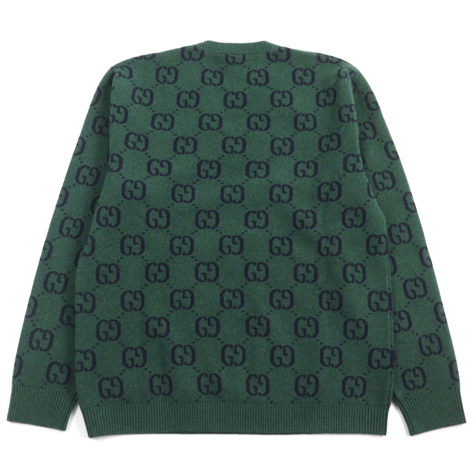 Gucci knit 678942 Main: 100% wool, part: 94% wool, part: 5% nylon, part: 1% polyurethane Green type All-over pattern mens M