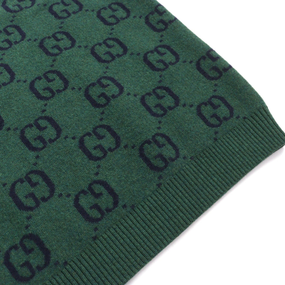 Gucci knit 678942 Main: 100% wool, part: 94% wool, part: 5% nylon, part: 1% polyurethane Green type All-over pattern mens M
