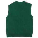 Gucci Vest 711573 Main: 71% wool, Main: 29% cotton, Outer: 100% wool Green pink HA HA HA mens M
