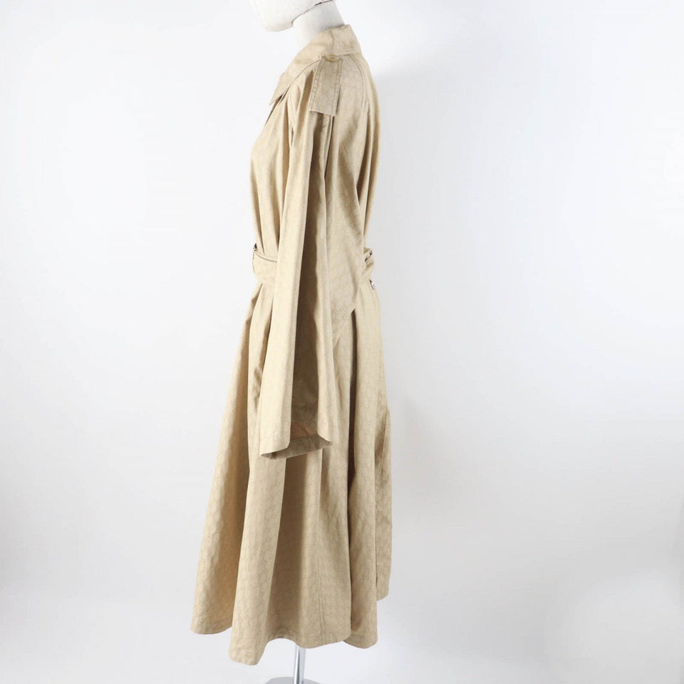 Gucci trench coat 771441 Outer material: 50% cotton, Outer material: 50% nylon, Leather part: cowhide, Lining: 100% rayon beige Women 40