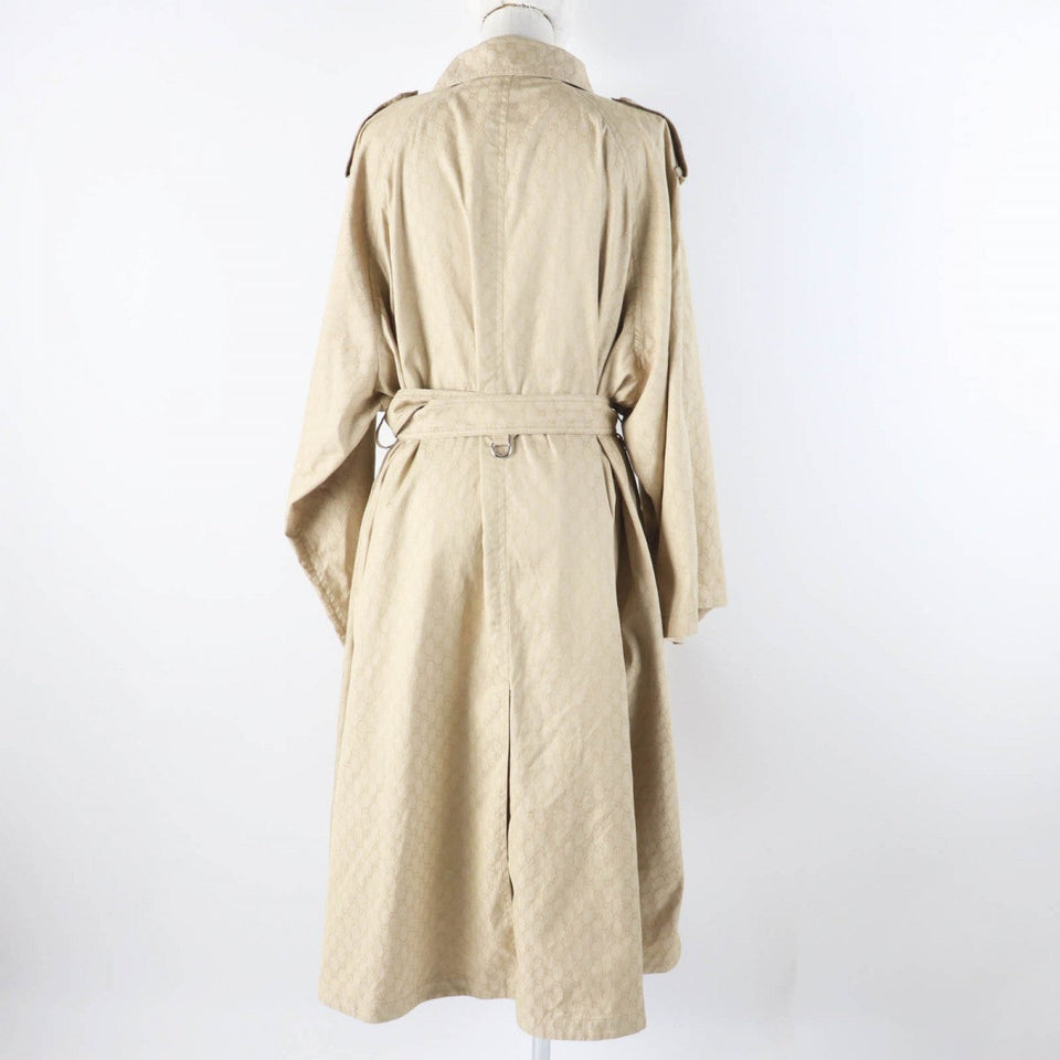 Gucci trench coat 771441 Outer material: 50% cotton, Outer material: 50% nylon, Leather part: cowhide, Lining: 100% rayon beige Women 40
