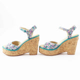 Chanel COCO Mark Tweed Wedge Sandals