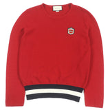 Gucci knit 496449 Main: 100% cotton, some metal fibers, some polyester, some rayon Red mens L