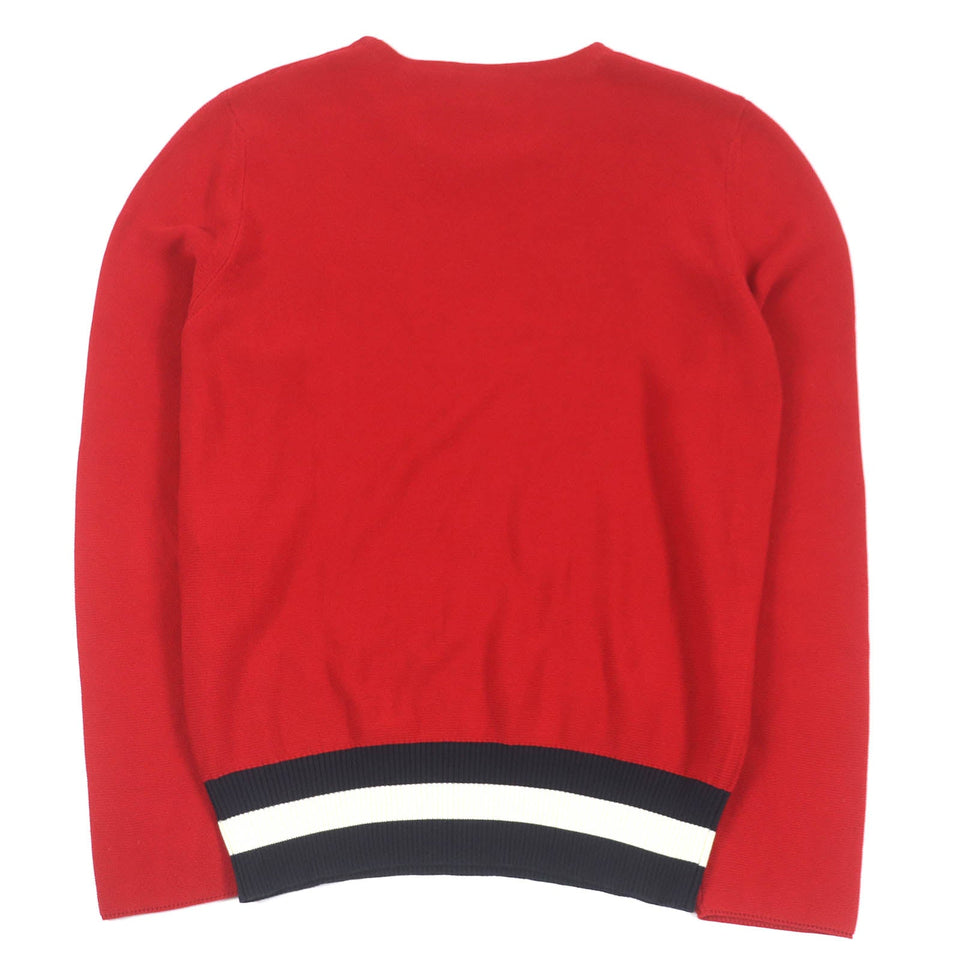 Gucci knit 496449 Main: 100% cotton, some metal fibers, some polyester, some rayon Red mens L