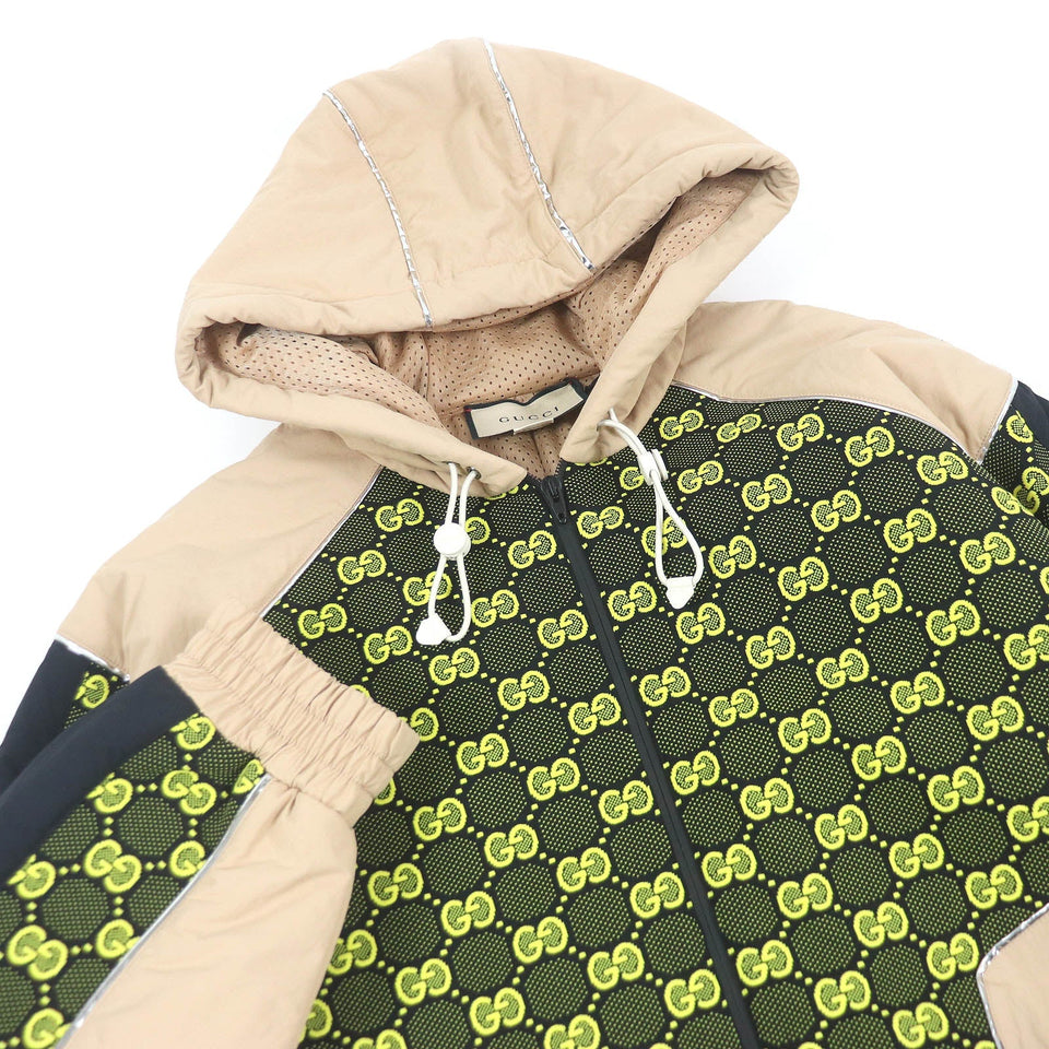 Gucci Jacket 752157 Outer: 100% nylon, some: 96% nylon, some: 4% polyurethane, some: 61% polyurethane, some: 39% polyester beige mens M