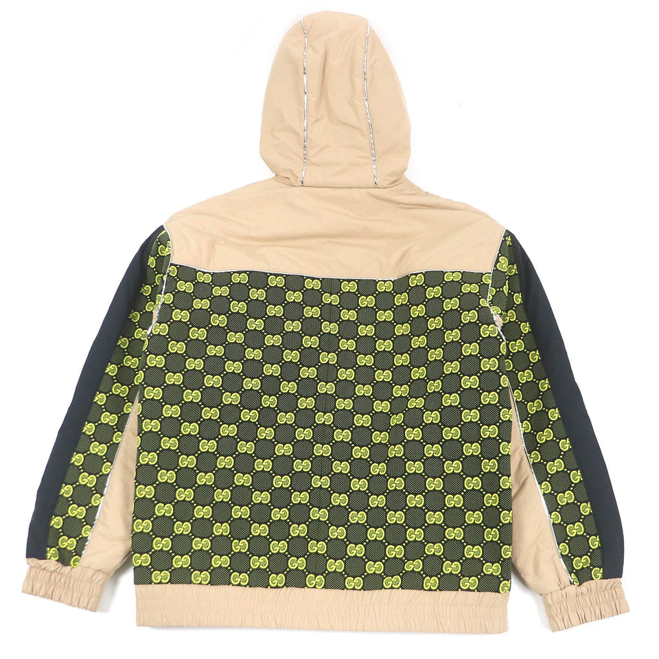 Gucci Jacket 752157 Outer: 100% nylon, some: 96% nylon, some: 4% polyurethane, some: 61% polyurethane, some: 39% polyester beige mens M