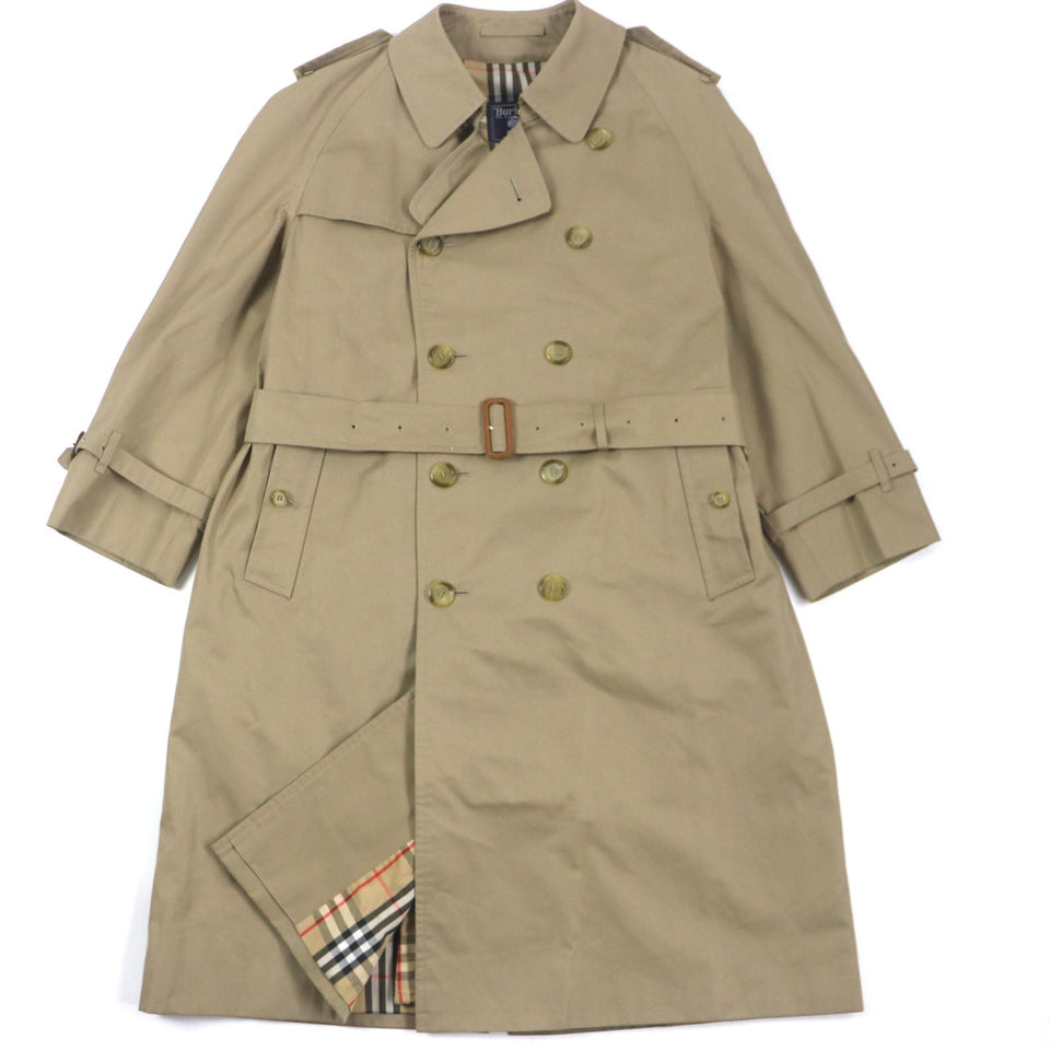Burberry trench coat Outer: 51% cotton, Outer: 49% polyester, Lining: 50% polyester, Lining: 50% cotton beige mens 42