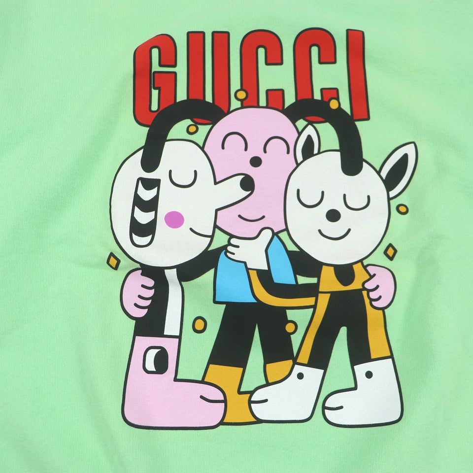 Gucci sweat 700119 Main: 100% cotton, part: 97% cotton, part: 3% polyurethane mint mens XL