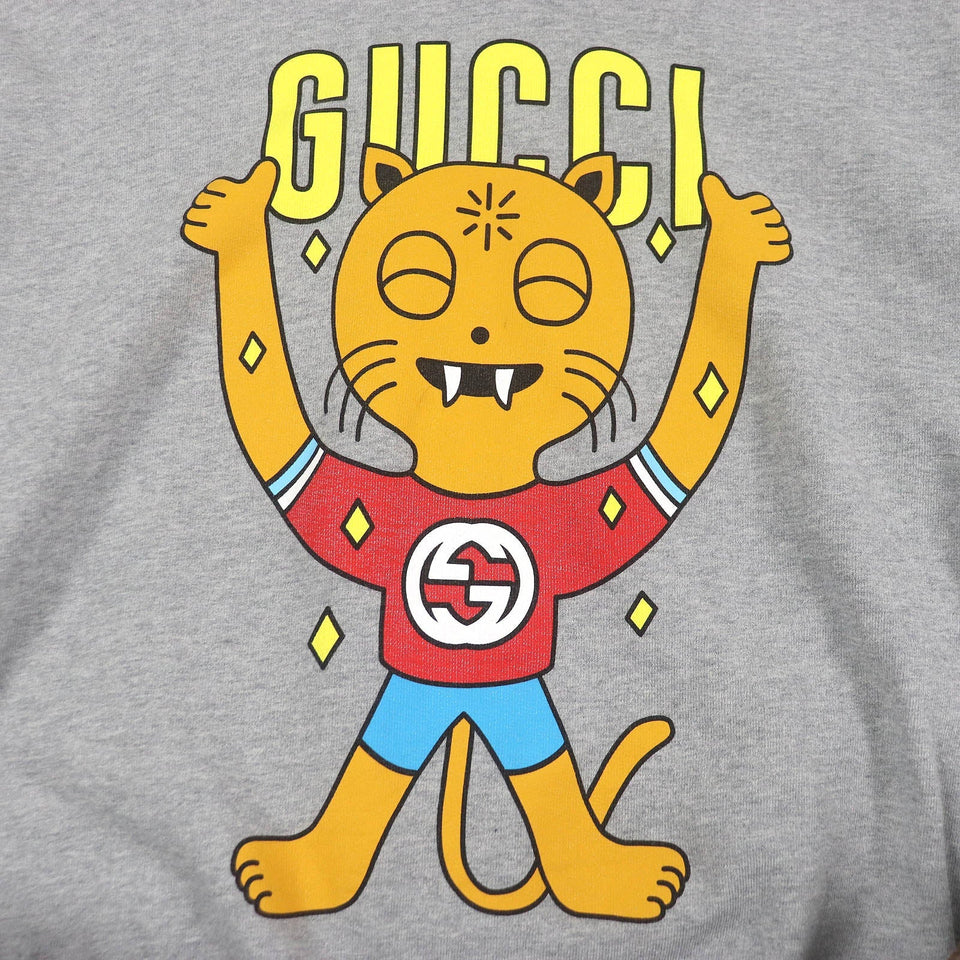 Gucci Hoodie 700120 Main: 100% cotton, part: 97% cotton, part: 3% polyurethane gray mens L