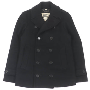 Burberry LONDON pea coat Outer: 80% wool, Outer: 20% cashmere, Lining: 55% acetate, Lining: 45% rayon black mens 44