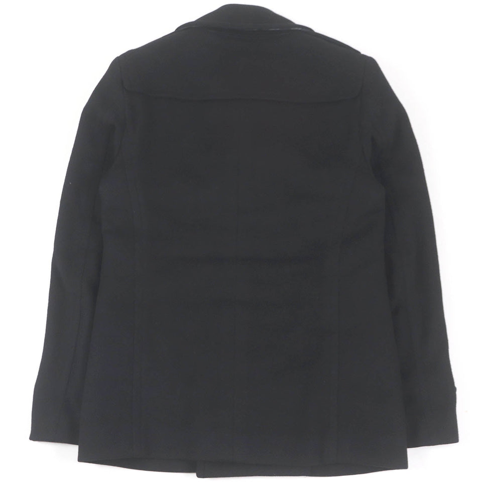 Burberry LONDON pea coat Outer: 80% wool, Outer: 20% cashmere, Lining: 55% acetate, Lining: 45% rayon black mens 44