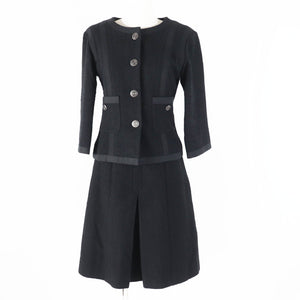Chanel Cotton Silk Tweed Setup Black 36