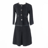 Chanel Cotton Silk Tweed Setup Black 36
