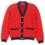 Gucci cardigan 661156 Main: 54% wool, Main: 46% cotton, Part: 52% wool, Part: 45% cotton, Part: 2% nylon Red black Women M