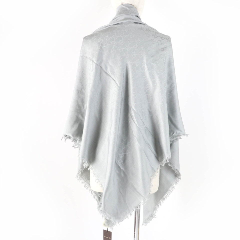 Gucci shawl 387563 Main: 50% wool, Main: 50% silk gray Women