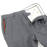 Gucci slacks 698813 Outer material: 100% wool, leather part: cowhide gray mens 50