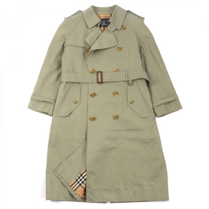 Burberry trench coat cotton khaki Belted spring coat Nova check pattern on the back 94-175