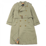 Burberry trench coat cotton khaki Belted spring coat Nova check pattern on the back 94-175
