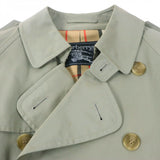 Burberry trench coat cotton khaki Belted spring coat Nova check pattern on the back 94-175