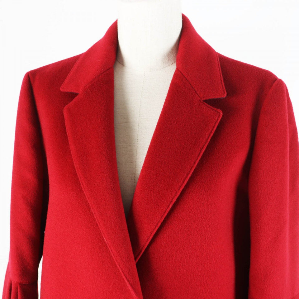 Burberry coat Outer: 80% wool, Outer: 20% cashmere, Lining: 50% acetate, Lining: 50% viscose (rayon), Part: 100% viscose (rayon) Red Women 40
