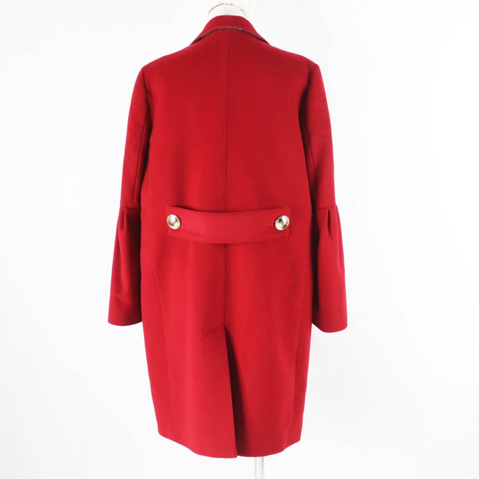 Burberry coat Outer: 80% wool, Outer: 20% cashmere, Lining: 50% acetate, Lining: 50% viscose (rayon), Part: 100% viscose (rayon) Red Women 40