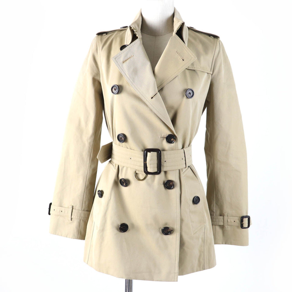 Burberry trench coat 39000550 Main: 100% cotton, Lining: 100% cotton, Sleeve lining: 100% viscose (rayon) beige Kensington Women 34