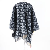 Burberry poncho 8050888 Main: 89% wool, Main: 11% cashmere, Part: Lamb leather Black Grey Women