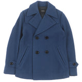 Burberry BLACK LABEL pea coat Outer: 90% wool, Outer: 10% nylon, Lining: cupra, Lining: polyester blue mens S