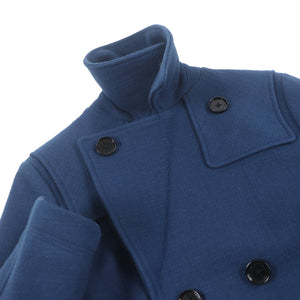 Burberry BLACK LABEL pea coat Outer: 90% wool, Outer: 10% nylon, Lining: cupra, Lining: polyester blue mens S