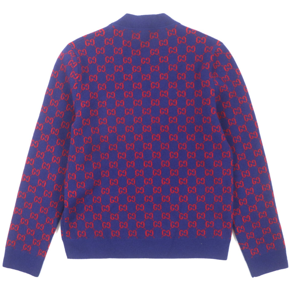 Gucci cardigan 597724 Main: 95% wool, Main: 5% cashmere, Part: 100% wool Blue red mens M