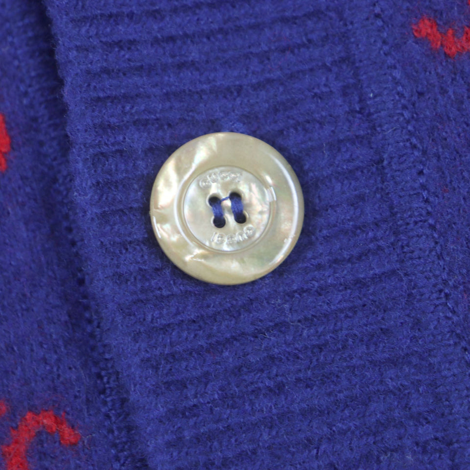Gucci cardigan 597724 Main: 95% wool, Main: 5% cashmere, Part: 100% wool Blue red mens M