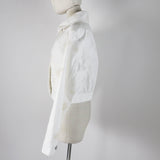 Chanel Cotton COCO Mark Button Camellia Embossed Cropped Denim Jacket