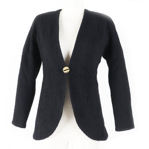 Chanel Wool Silk Tweed Jacket Black 34
