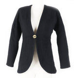 Chanel Wool Silk Tweed Jacket Black 34