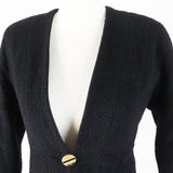Chanel Wool Silk Tweed Jacket Black 34