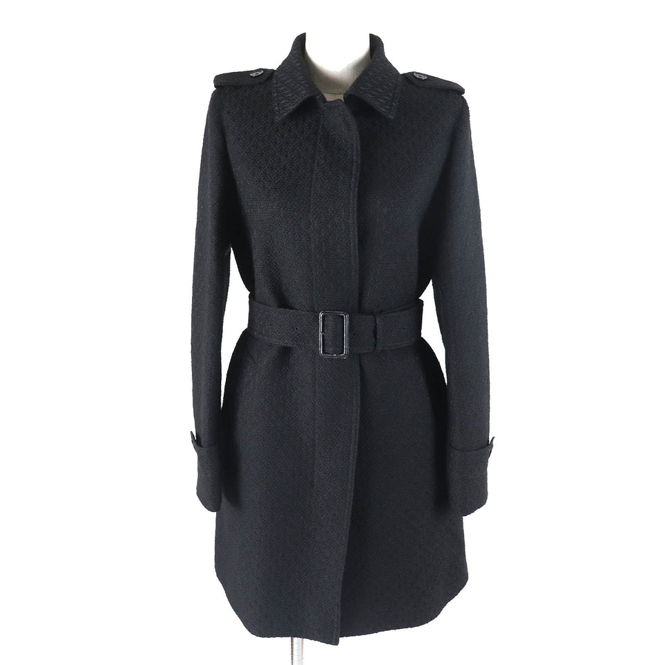 Burberry LONDON coat Outer material: 61% wool, Outer material: 26% polyester, Outer material: 9% acrylic, Outer material: 4% nylon, Part: 100% polyester black Women 38