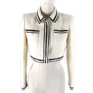 Chanel Vintage Tweed Jacket Cotton Silk 36