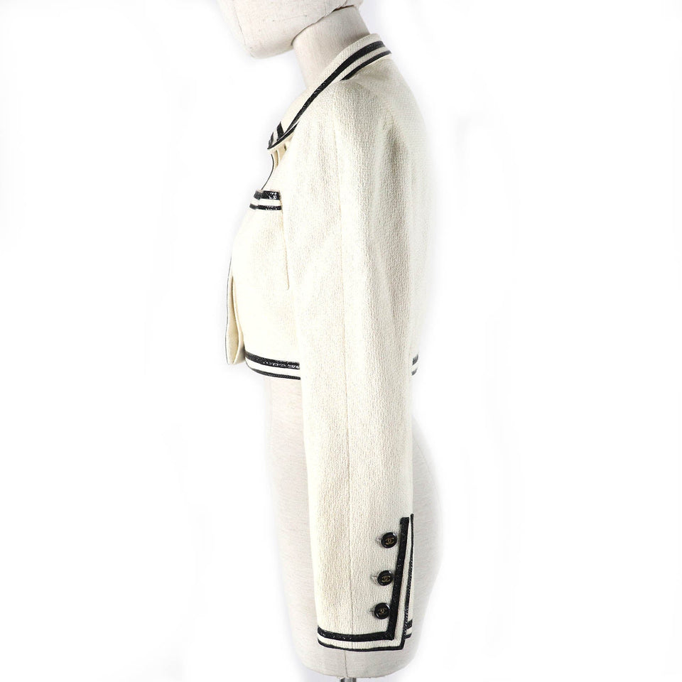Chanel Vintage Tweed Jacket Cotton Silk 36
