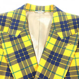 Gucci tailored jacket 714971 Main: 100% cotton, Lining: 100% rayon, Sleeve lining: 100% cupra, Lining: 100% cotton yellow Double-Breasted Checked Cotton-Corduroy Blazer mens 50