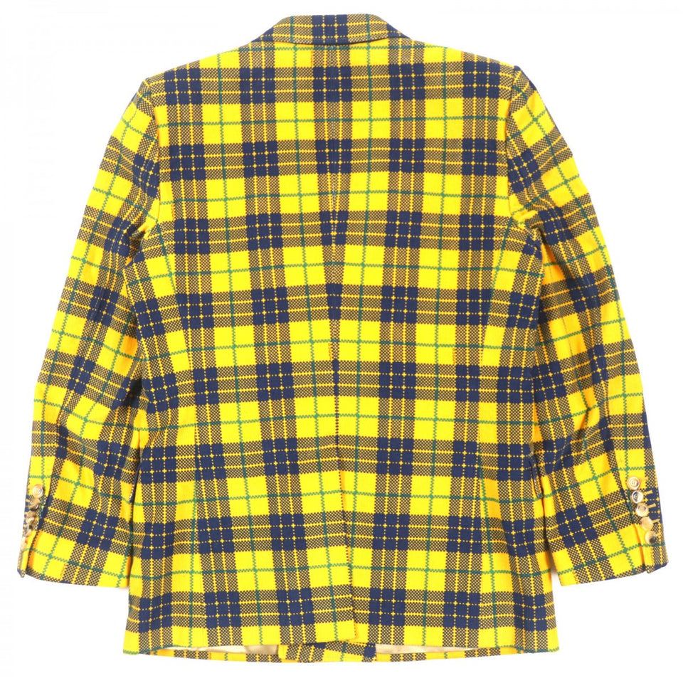 Gucci tailored jacket 714971 Main: 100% cotton, Lining: 100% rayon, Sleeve lining: 100% cupra, Lining: 100% cotton yellow Double-Breasted Checked Cotton-Corduroy Blazer mens 50