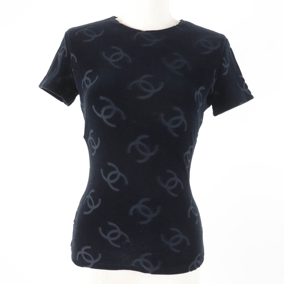 Chanel COCO Mark Velour Short Sleeve Top