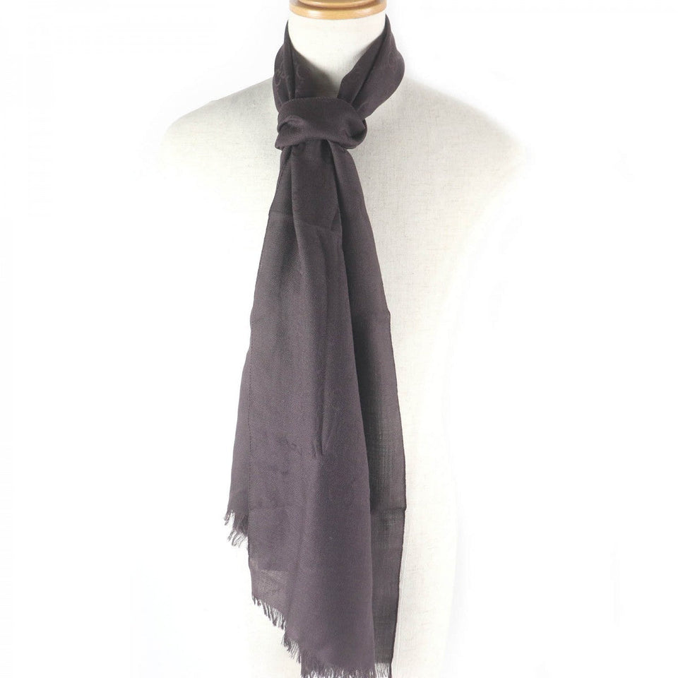 Gucci Scarf 165904 Main: 70% wool, Main: 30% silk Brown mens