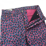 Gucci skinny pants 548271 Main: 98% cotton, Main: 2% polyurethane, Part: Cowhide Pink blue mens 28