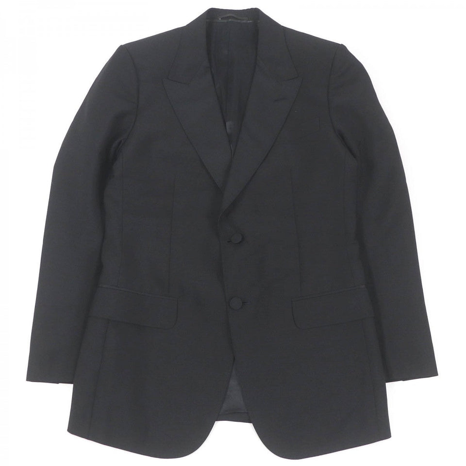 Gucci tailored jacket 457776 Outer: 60% mohair, Outer: 40% wool, Lining: 68% rayon, Lining: 32% silk, Sleeve lining: 100% rayon black DIY mens 46