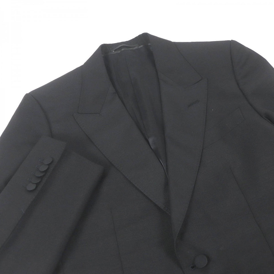 Gucci tailored jacket 457776 Outer: 60% mohair, Outer: 40% wool, Lining: 68% rayon, Lining: 32% silk, Sleeve lining: 100% rayon black DIY mens 46