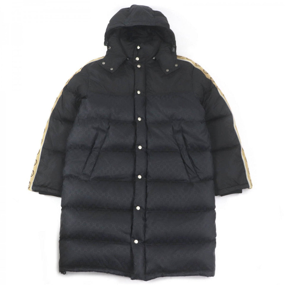 Gucci down coat 603569 Main: 100% nylon, Filling: 90% down, Filling: 10% feather, Part: 100% wool, Part: 100% nylon black mens 50