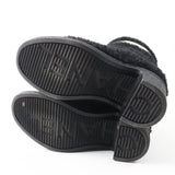 Chanel Sheepskin Leather Boots Black White 35