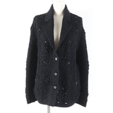 Chanel Cashmere igan COCO Mark Button Black