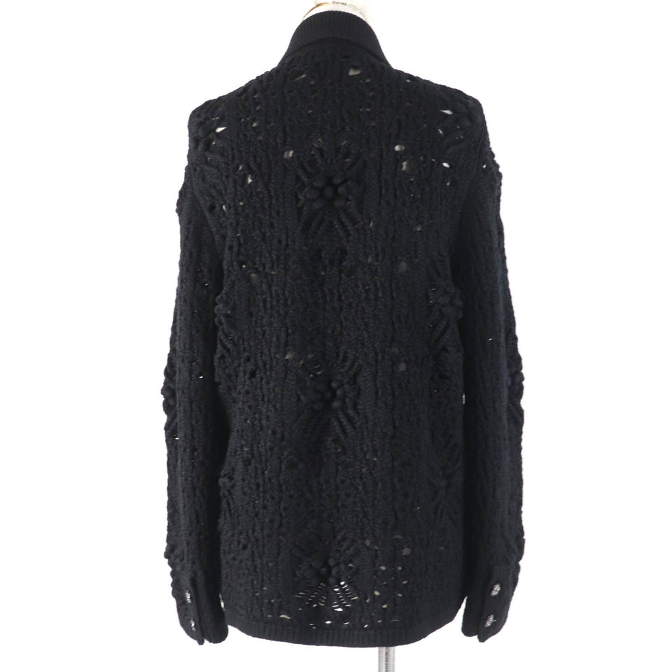 Chanel Cashmere igan COCO Mark Button Black