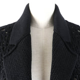 Chanel Cashmere igan COCO Mark Button Black